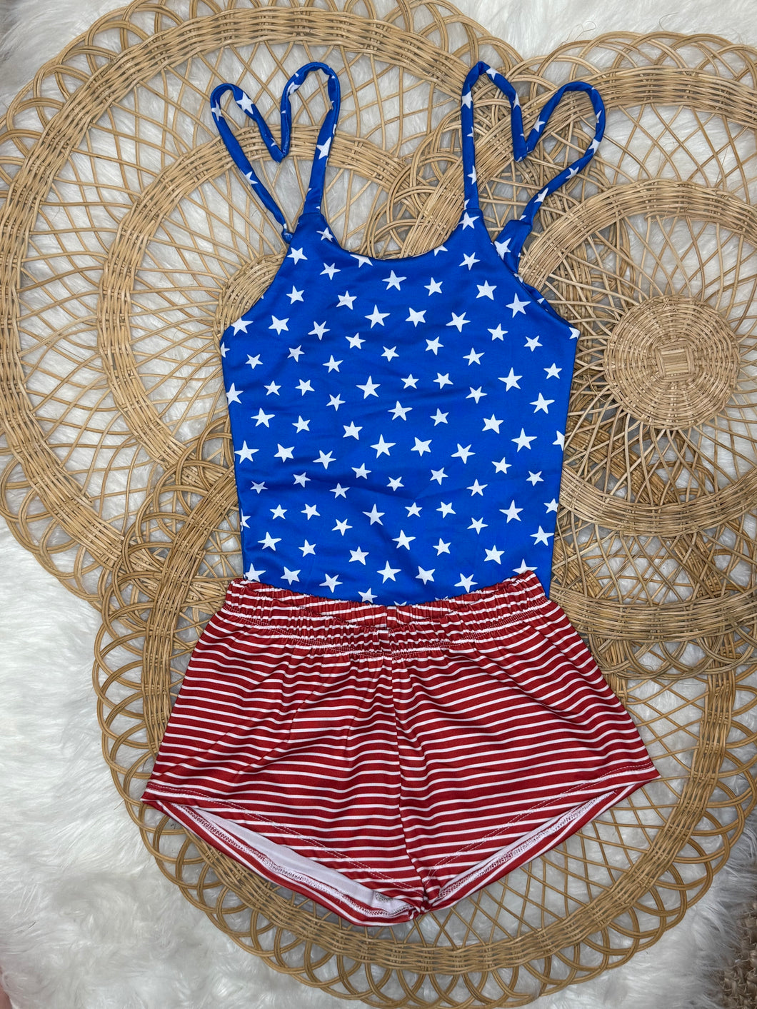 4t July 4th breezy shorts and Aubree top